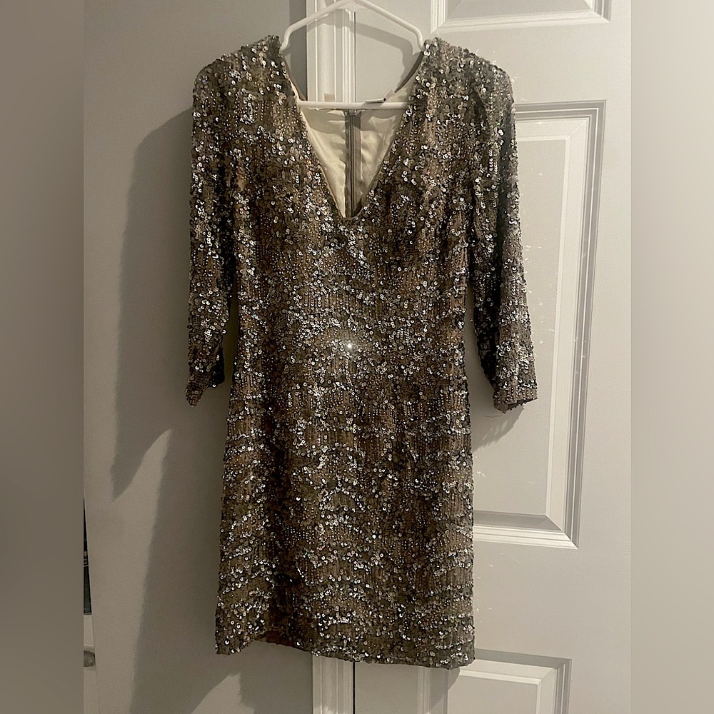 Wyatt Sleeved Sequin Dress, size 2